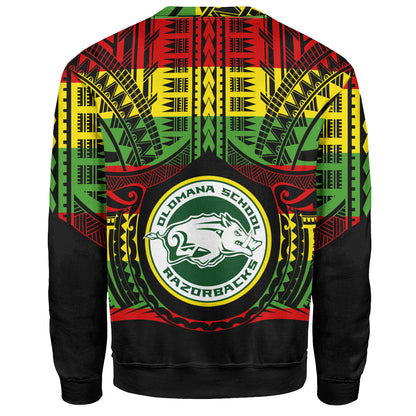 Hawaii Sweatshirt Olomana High School Reggae Color Polynesian