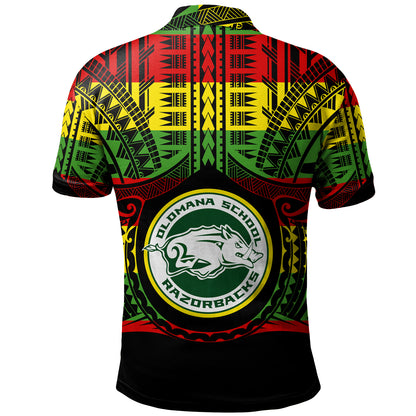 Hawaii Polo Shirt Olomana High School Reggae Color Polynesian