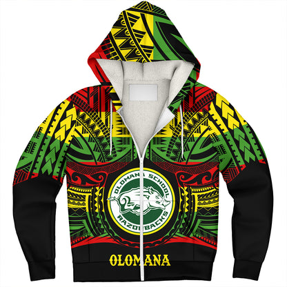 Hawaii Sherpa Hoodie Olomana High School Reggae Color Polynesian