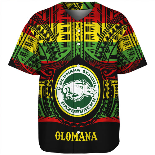 Hawaii Baseball Shirt Olomana High School Reggae Color Polynesian