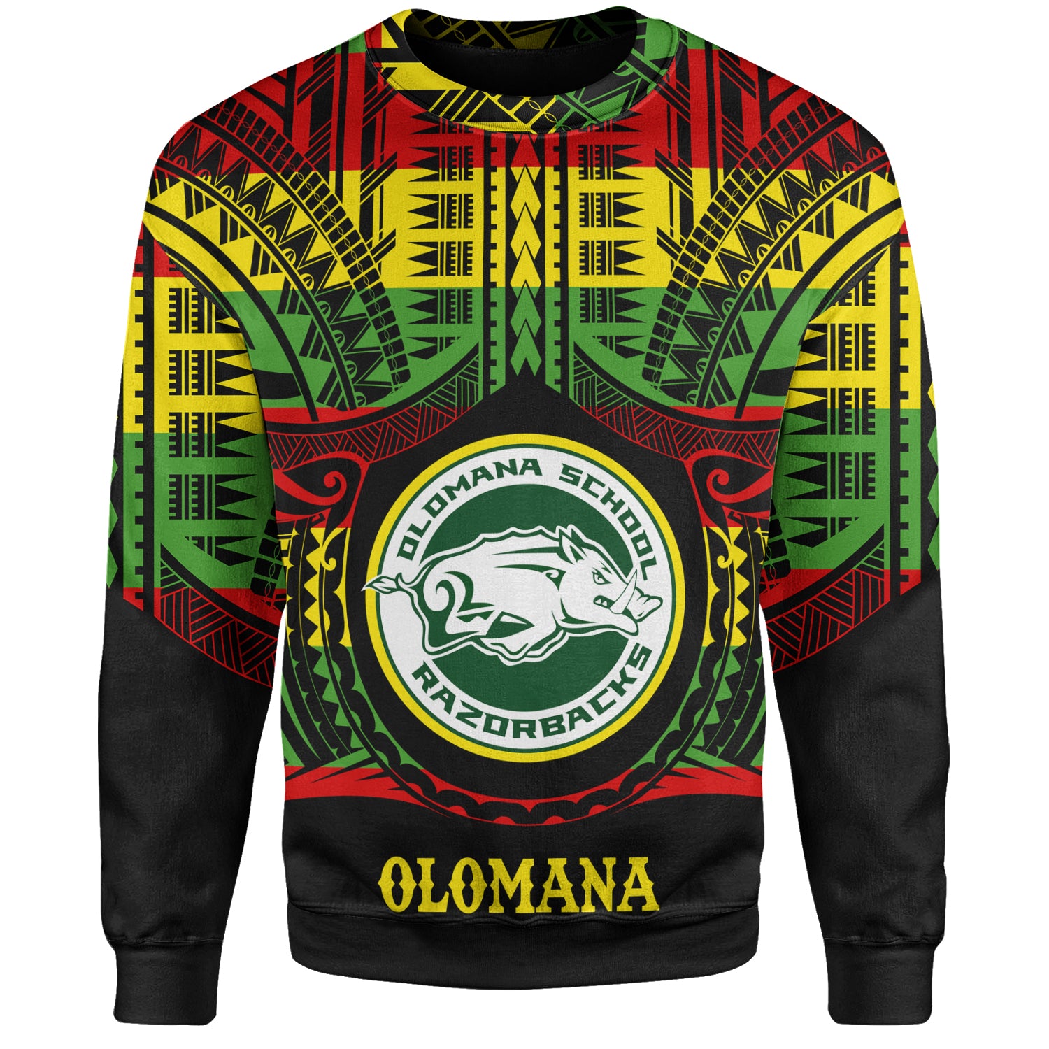 Hawaii Sweatshirt Olomana High School Reggae Color Polynesian