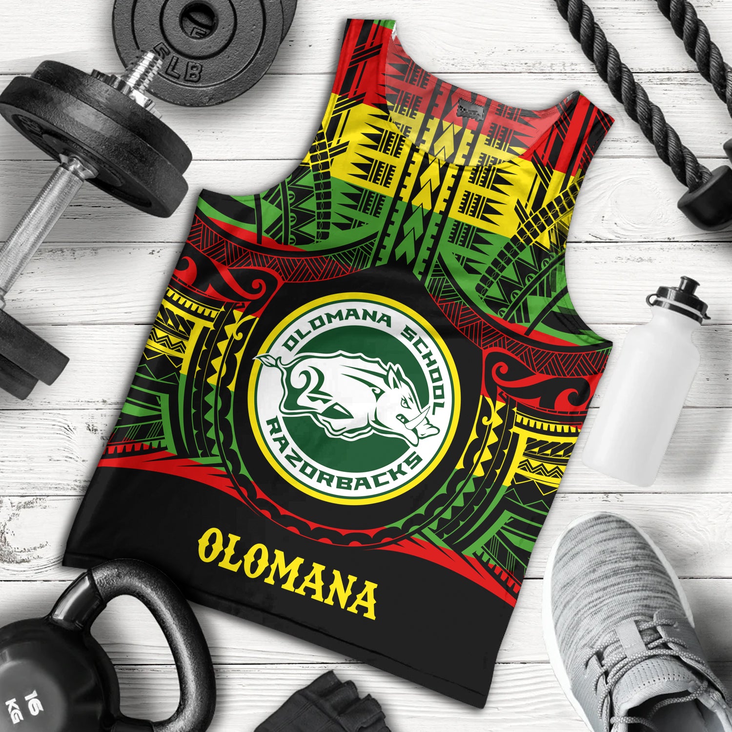 Hawaii Tank Top Olomana High School Reggae Color Polynesian