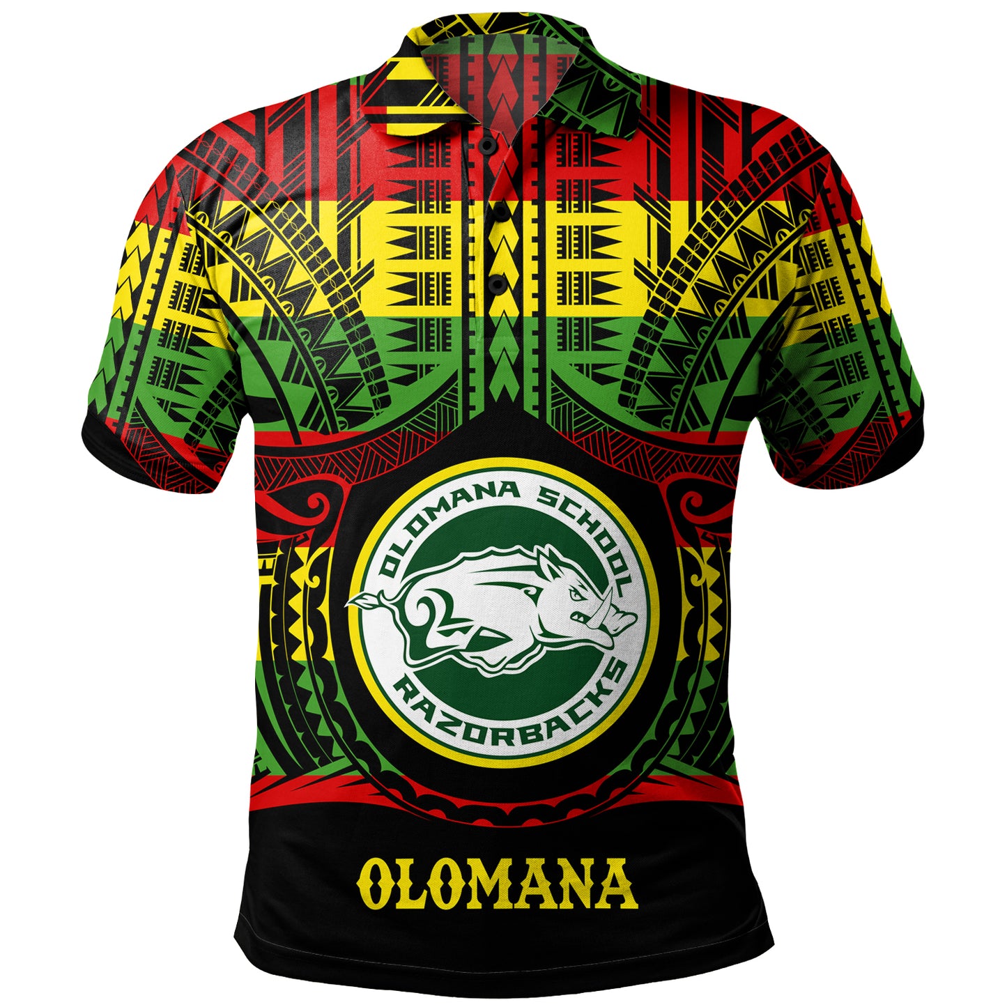Hawaii Polo Shirt Olomana High School Reggae Color Polynesian