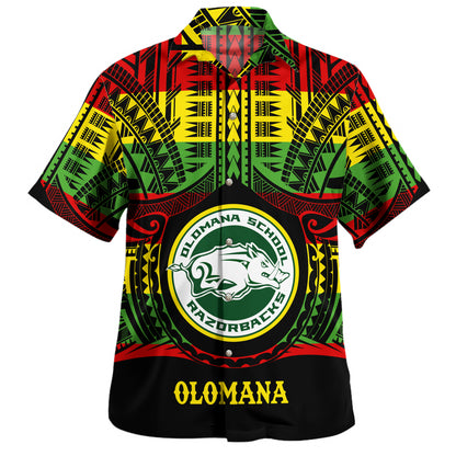 Hawaii Hawaiian Shirt Olomana High School Reggae Color Polynesian