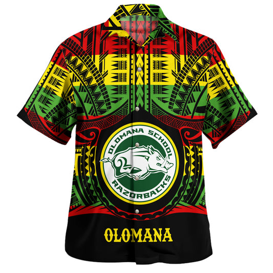 Hawaii Hawaiian Shirt Olomana High School Reggae Color Polynesian