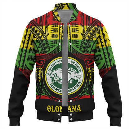 Hawaii Baseball Jacket Olomana High School Reggae Color Polynesian