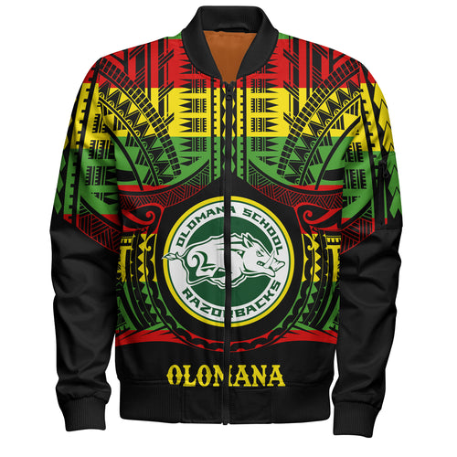 Hawaii Bomber Jacket Olomana High School Reggae Color Polynesian
