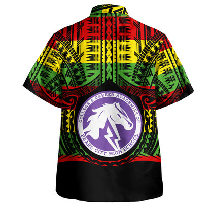 Hawaii Hawaiian Shirt Pearl City High School Reggae Color Polynesian