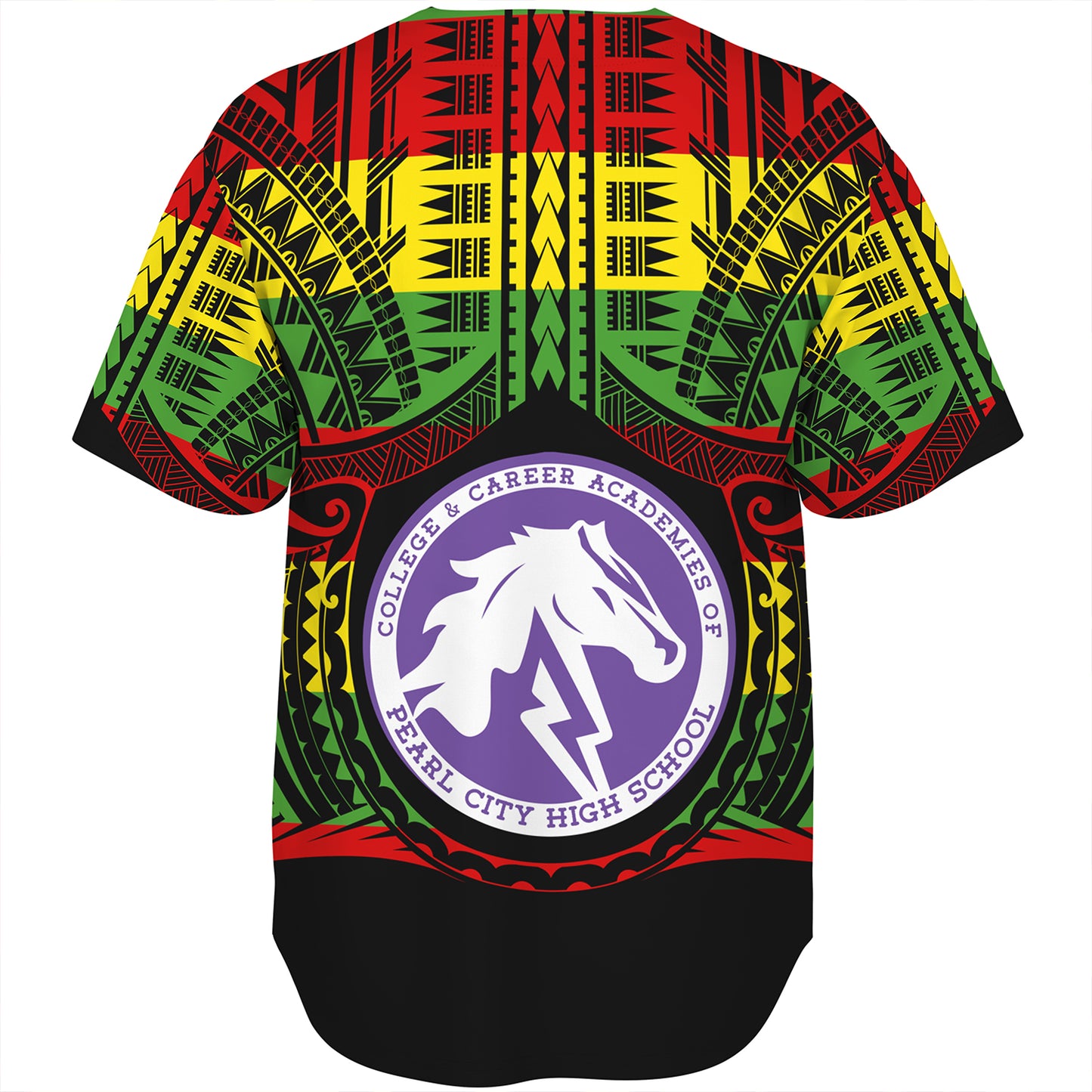 Hawaii Baseball Shirt Pearl City High School Reggae Color Polynesian