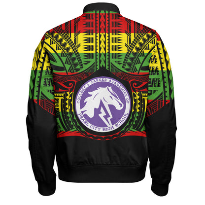 Hawaii Bomber Jacket Pearl City High School Reggae Color Polynesian