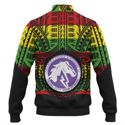 Hawaii Baseball Jacket Pearl City High School Reggae Color Polynesian