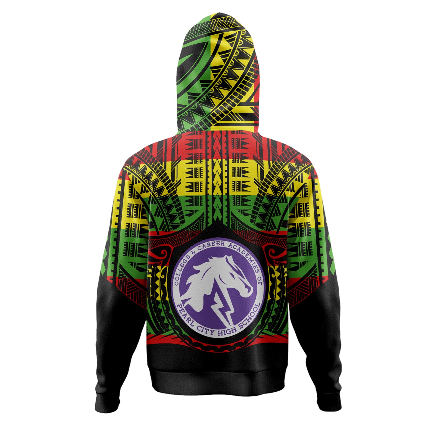 Hawaii Hoodie Pearl City High School Reggae Color Polynesian