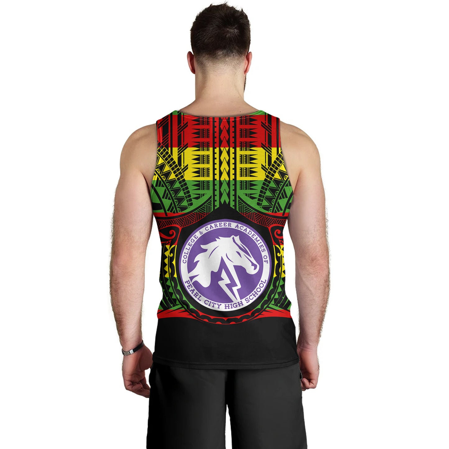 Hawaii Tank Top Pearl City High School Reggae Color Polynesian