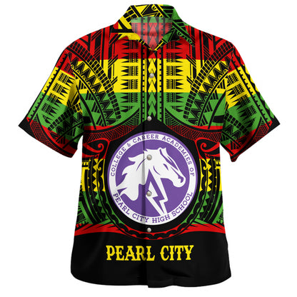 Hawaii Hawaiian Shirt Pearl City High School Reggae Color Polynesian