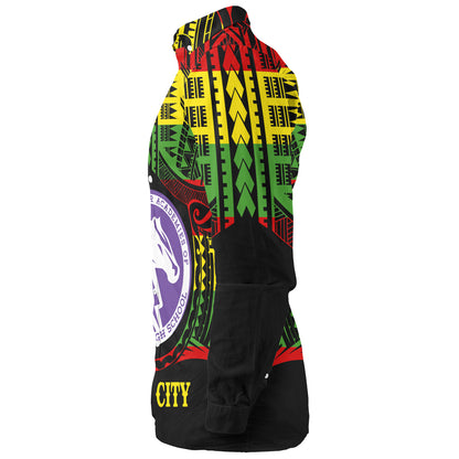 Hawaii Long Sleeve Shirt Pearl City High School Reggae Color Polynesian