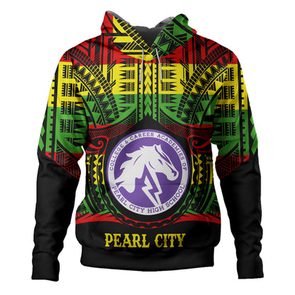 Hawaii Hoodie Pearl City High School Reggae Color Polynesian
