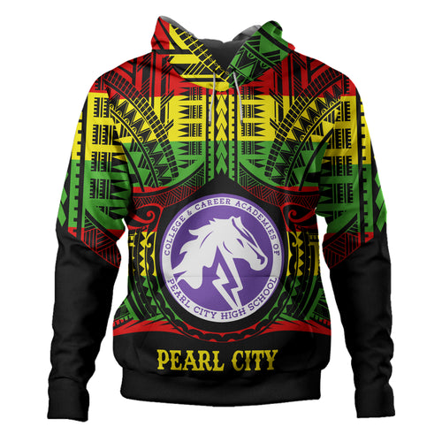 Hawaii Hoodie Pearl City High School Reggae Color Polynesian