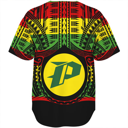 Hawaii Baseball Shirt PÄhoa High & Intermediate Shool Reggae Color Polynesian