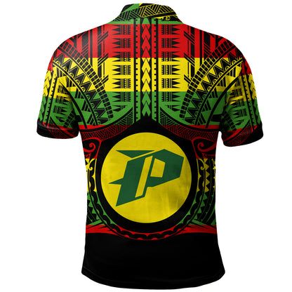 Hawaii Polo Shirt PÄhoa High & Intermediate Shool Reggae Color Polynesian