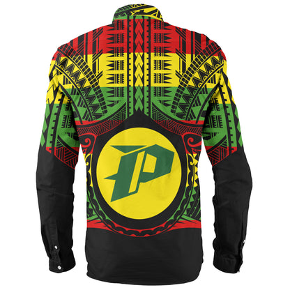 Hawaii Long Sleeve Shirt PÄhoa High & Intermediate Shool Reggae Color Polynesian
