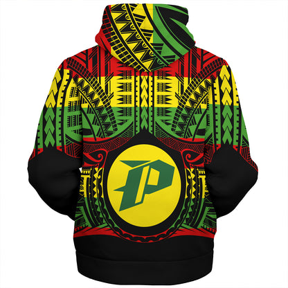 Hawaii Sherpa Hoodie PÄhoa High & Intermediate Shool Reggae Color Polynesian