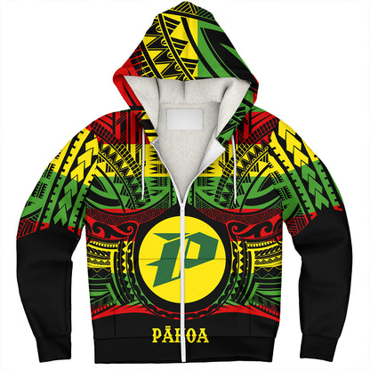 Hawaii Sherpa Hoodie PÄhoa High & Intermediate Shool Reggae Color Polynesian