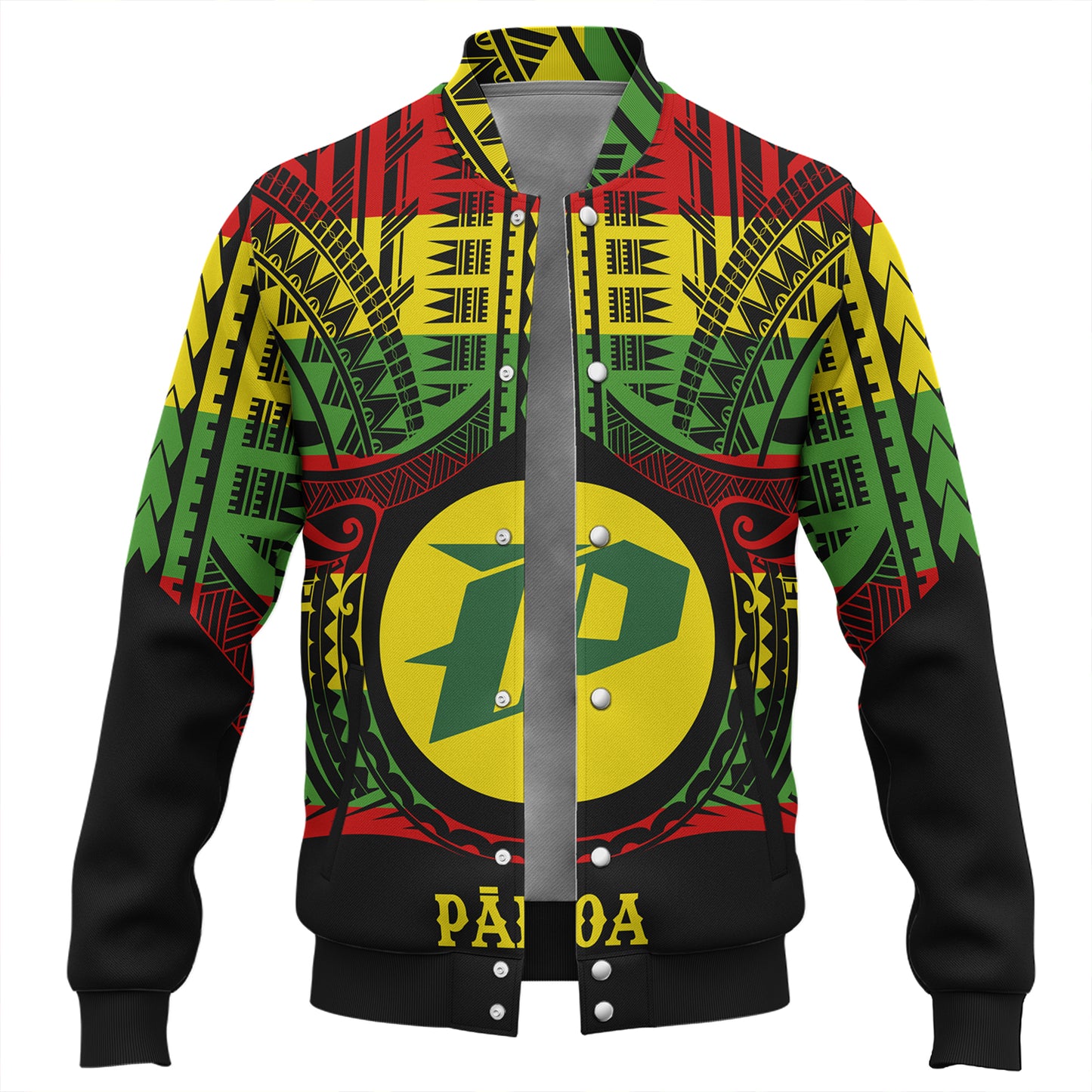 Hawaii Baseball Jacket PÄhoa High & Intermediate Shool Reggae Color Polynesian