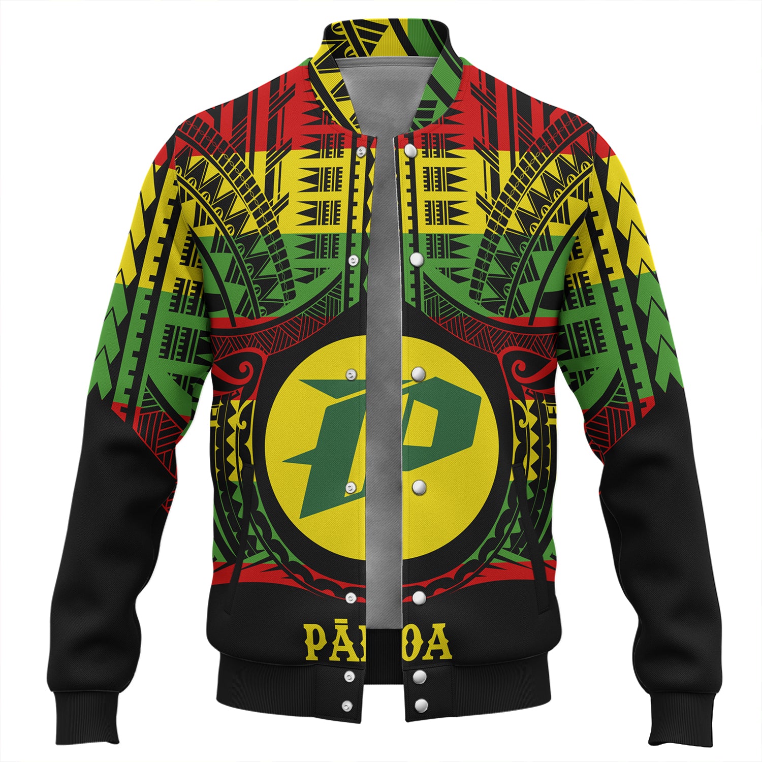 Hawaii Baseball Jacket PÄhoa High & Intermediate Shool Reggae Color Polynesian