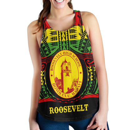 Hawaii Women Tank President Theodore Roosevelt High School Reggae Color Polynesian