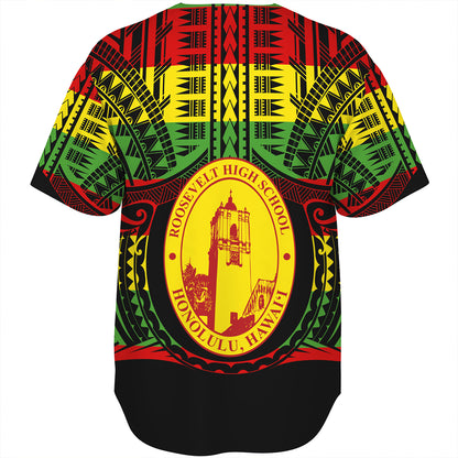 Hawaii Baseball Shirt President Theodore Roosevelt High School Reggae Color Polynesian
