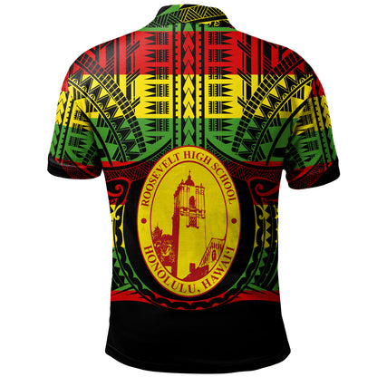 Hawaii Polo Shirt President Theodore Roosevelt High School Reggae Color Polynesian