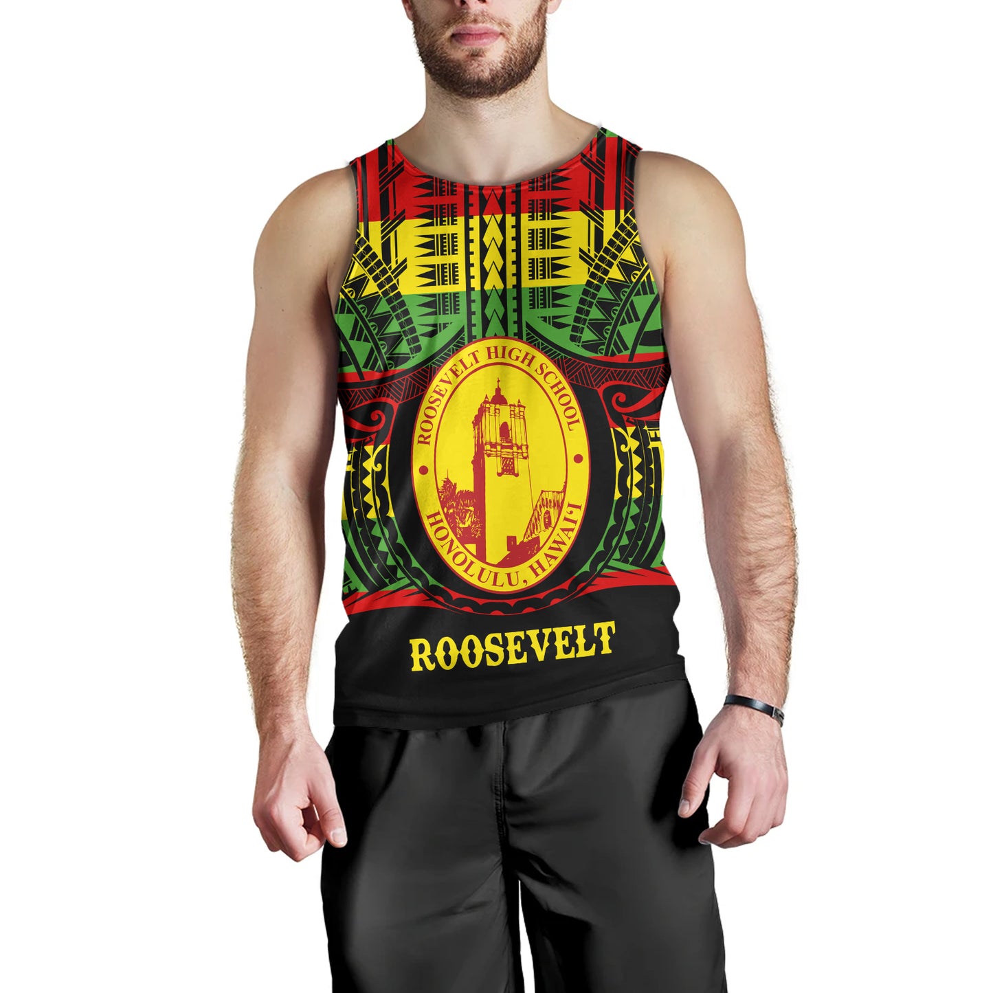 Hawaii Tank Top President Theodore Roosevelt High School Reggae Color Polynesian