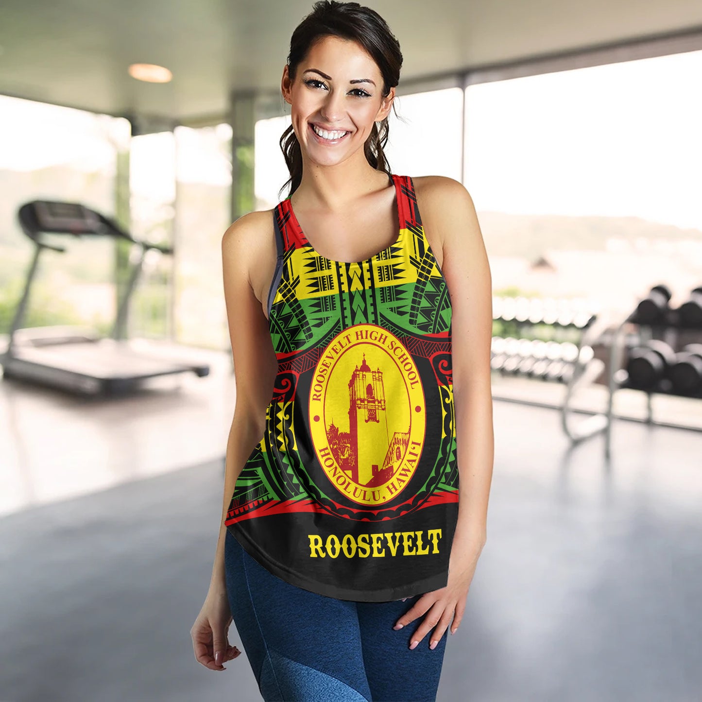 Hawaii Women Tank President Theodore Roosevelt High School Reggae Color Polynesian