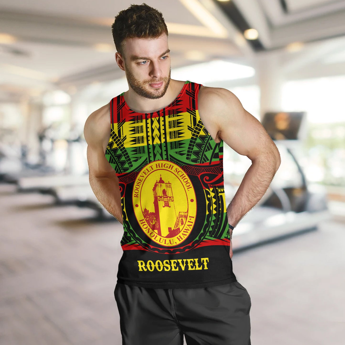 Hawaii Tank Top President Theodore Roosevelt High School Reggae Color Polynesian
