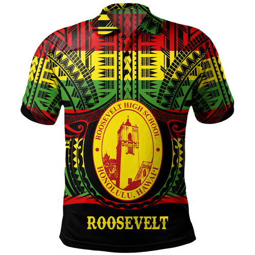 Hawaii Polo Shirt President Theodore Roosevelt High School Reggae Color Polynesian