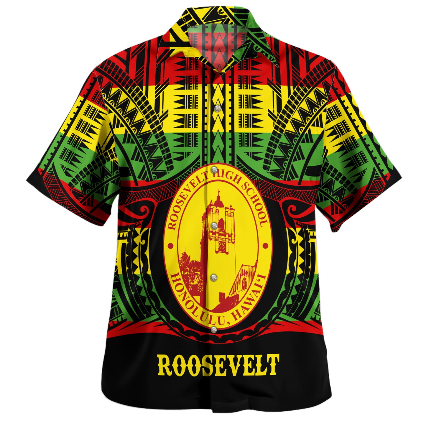 Hawaii Hawaiian Shirt President Theodore Roosevelt High School Reggae Color Polynesian