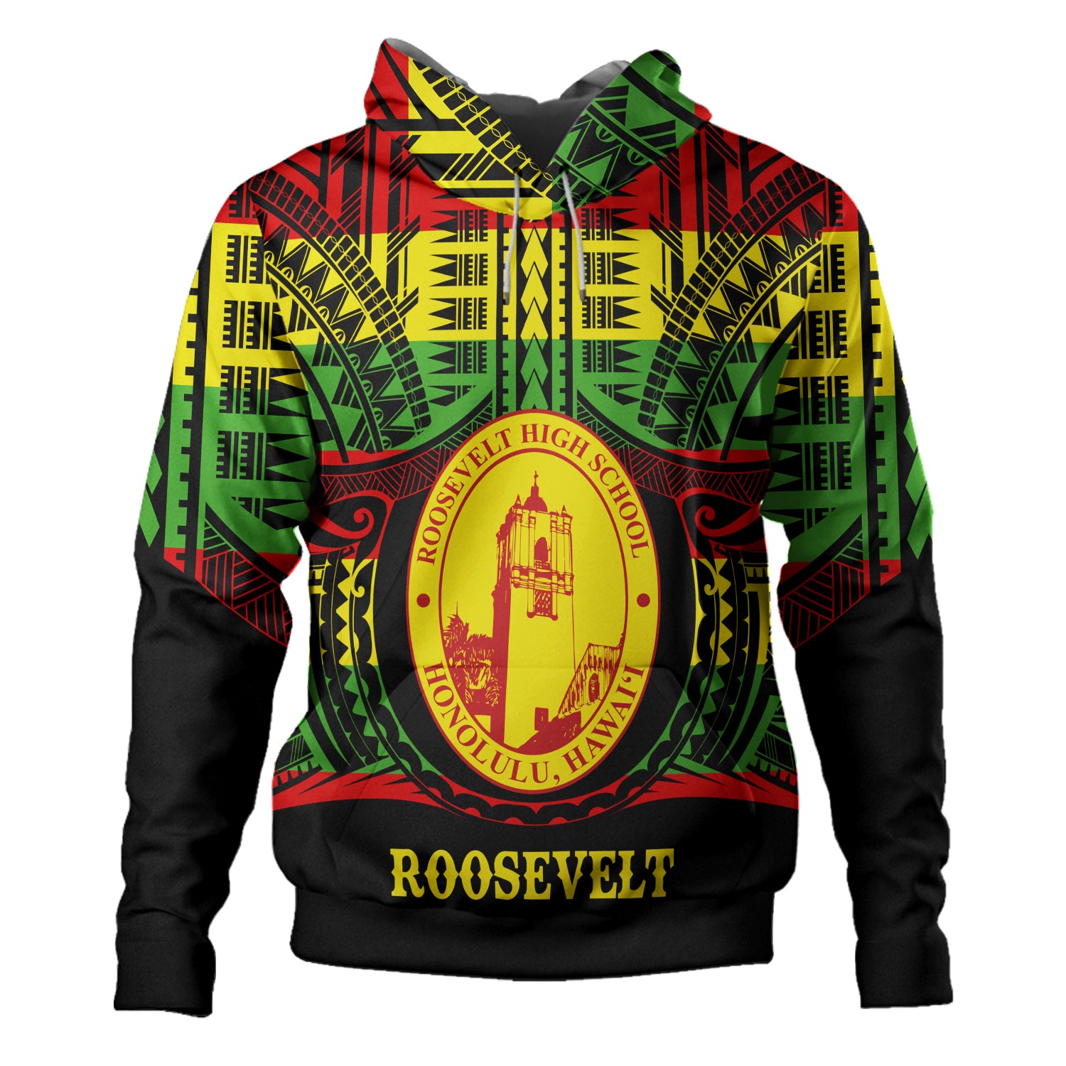 Hawaii Hoodie President Theodore Roosevelt High School Reggae Color Polynesian