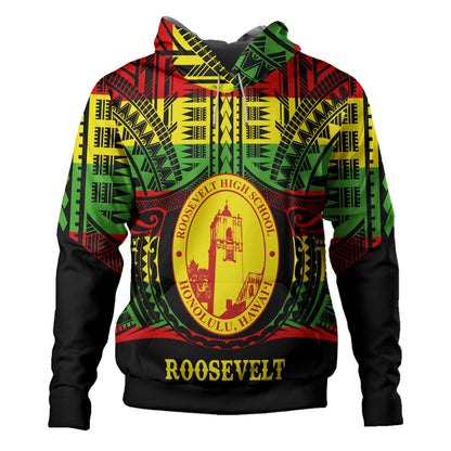 Hawaii Hoodie President Theodore Roosevelt High School Reggae Color Polynesian