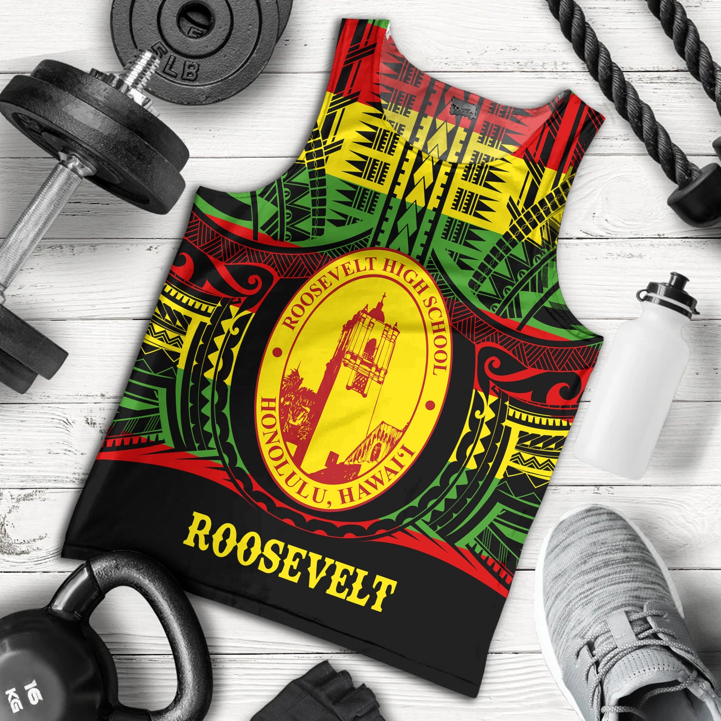 Hawaii Tank Top President Theodore Roosevelt High School Reggae Color Polynesian
