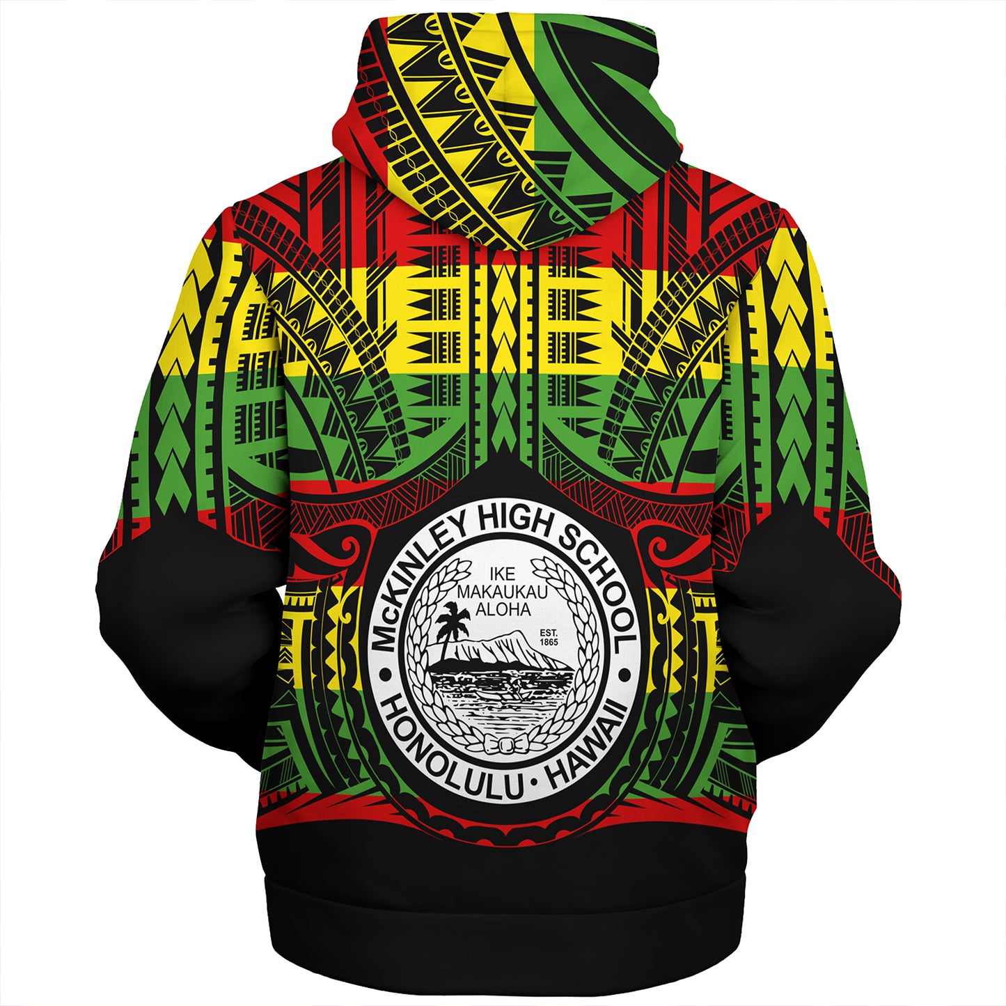 Hawaii Sherpa Hoodie President William McKinley High School Reggae Color Polynesian