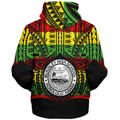 Hawaii Sherpa Hoodie President William McKinley High School Reggae Color Polynesian