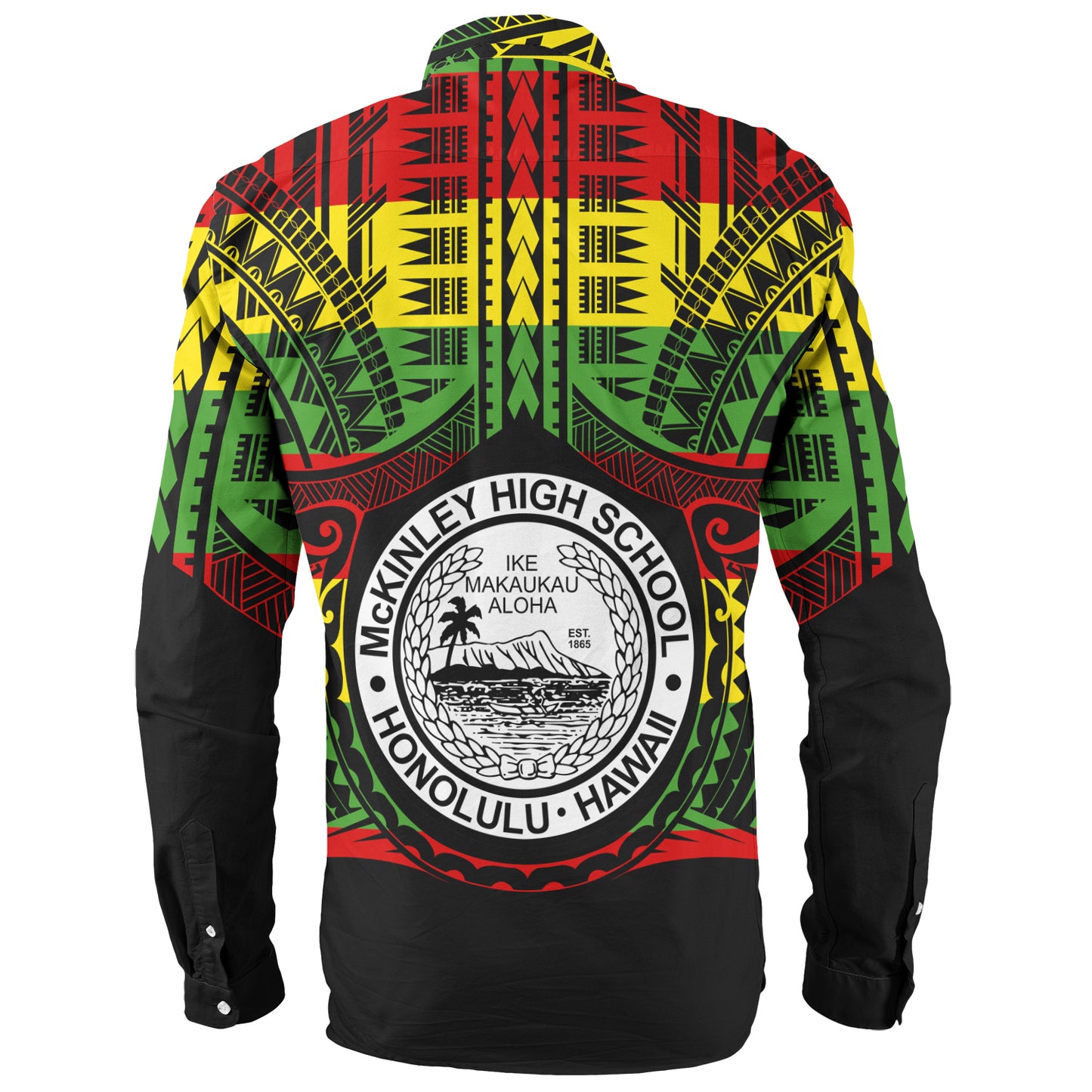 Hawaii Long Sleeve Shirt President William McKinley High School Reggae Color Polynesian
