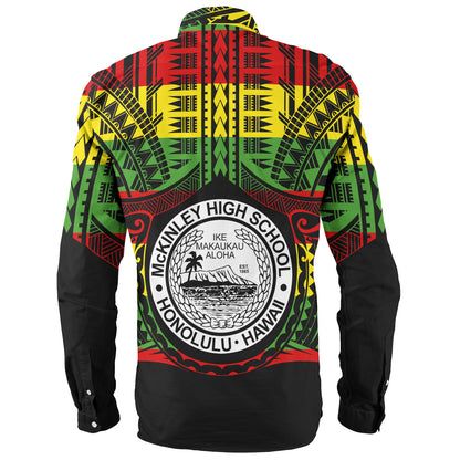 Hawaii Long Sleeve Shirt President William McKinley High School Reggae Color Polynesian