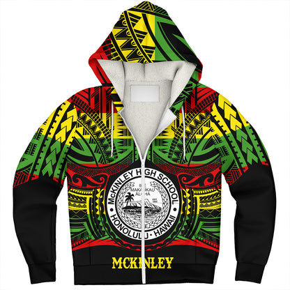 Hawaii Sherpa Hoodie President William McKinley High School Reggae Color Polynesian