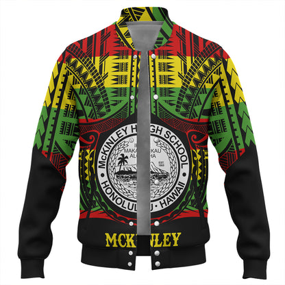 Hawaii Baseball Jacket President William McKinley High School Reggae Color Polynesian