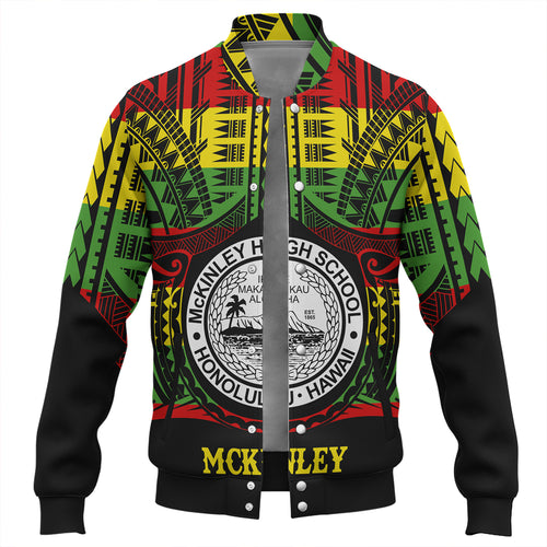 Hawaii Baseball Jacket President William McKinley High School Reggae Color Polynesian