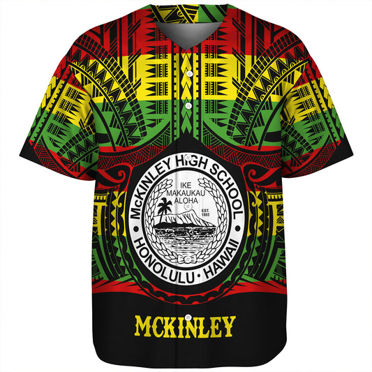 Hawaii Baseball Shirt President William McKinley High School Reggae Color Polynesian