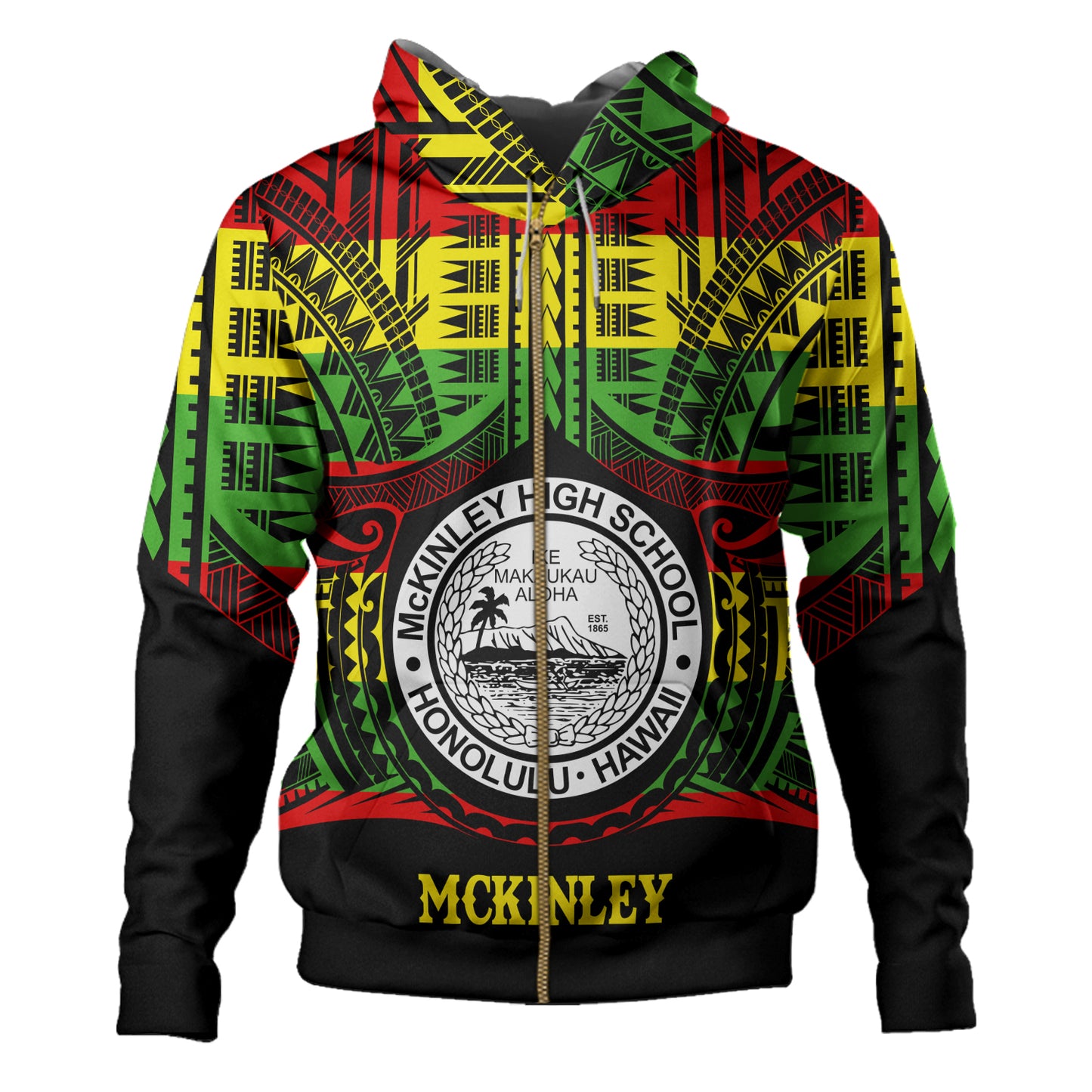 Hawaii Hoodie President William McKinley High School Reggae Color Polynesian