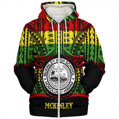 Hawaii Sherpa Hoodie President William McKinley High School Reggae Color Polynesian
