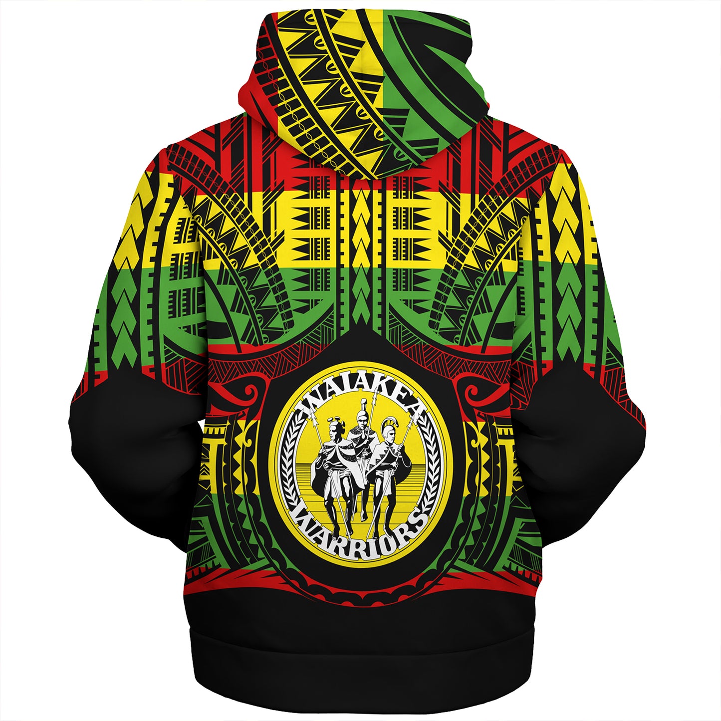 Hawaii Sherpa Hoodie Waiakea High School Reggae Color Polynesian